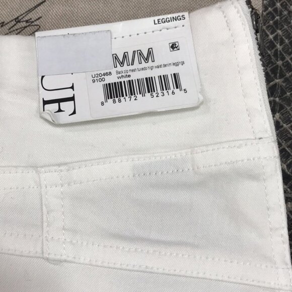 HUE High Waist Mesh Tuxedo Stripe Denim Leggings - Picture 9 of 10